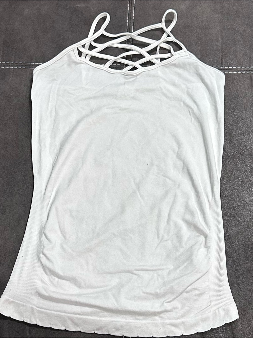 White Crisscross-Strap Camisole Tank